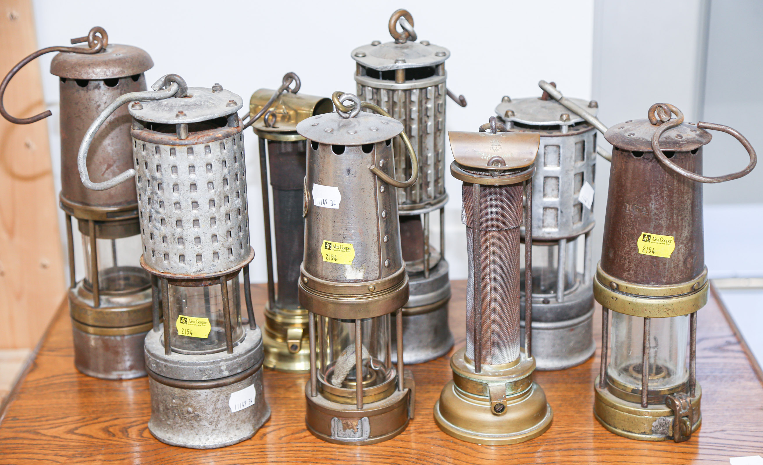 Appraisal: EIGHT VINTAGE MINERS' LAMPS Late th and early th century