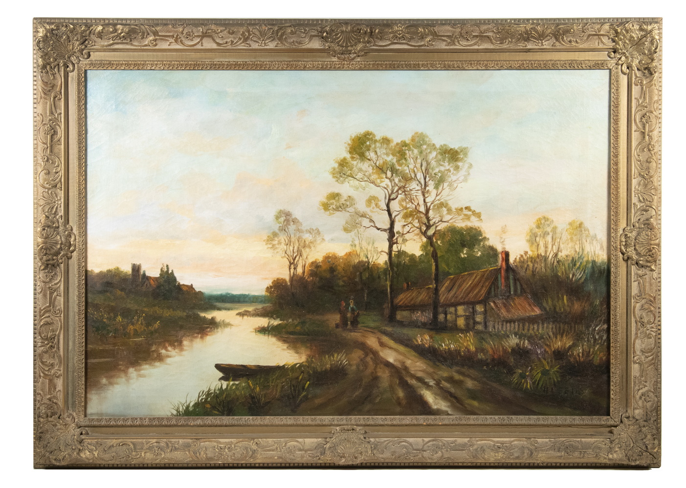 Appraisal: HOWARD LEEDS LATE TH C AMERICAN Barbizon River Scene with