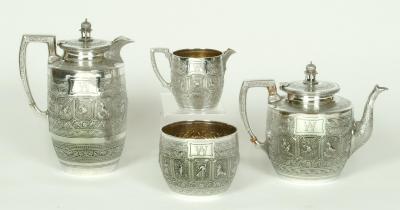 Appraisal: A VICTORIAN SCOTTISH FOUR PIECE TEA SET of ovoid form