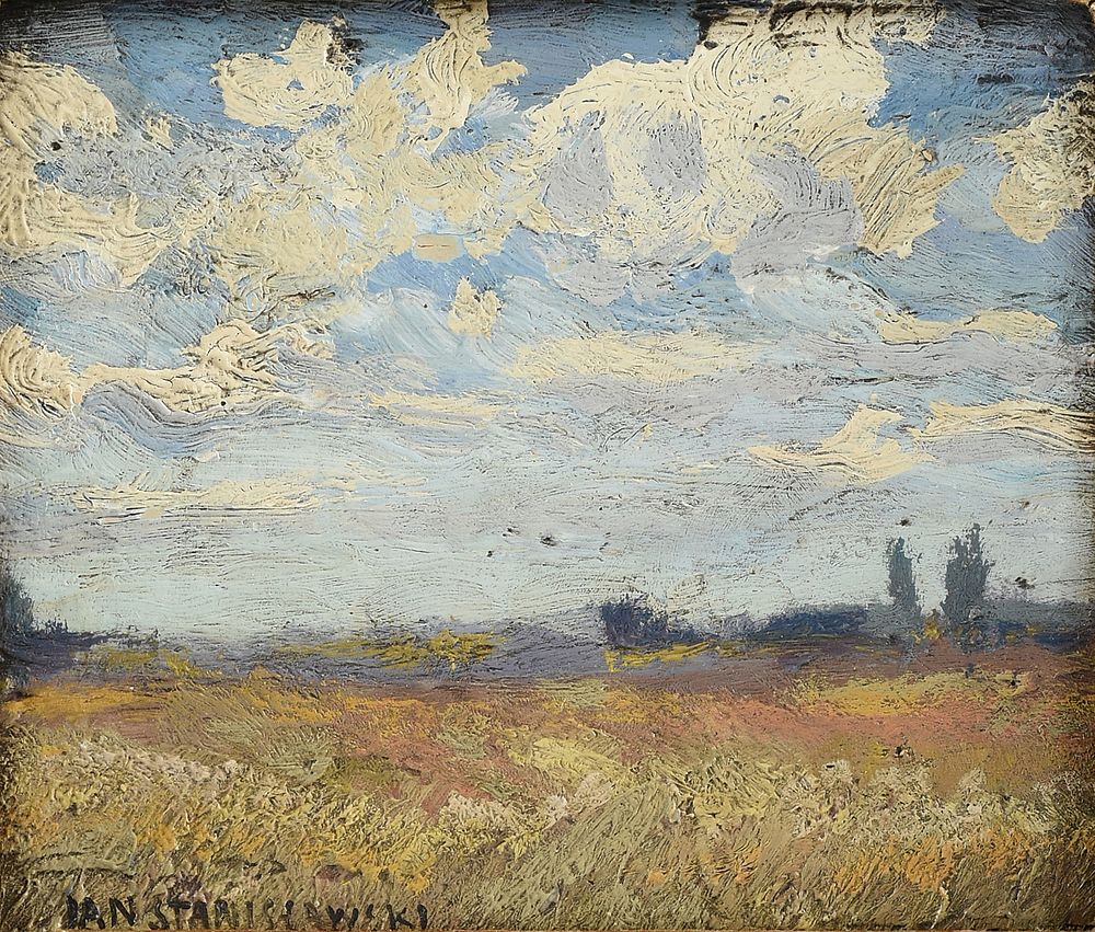 Appraisal: JAN STANISLAWSKI Polish - A PAINTING Clouds in Landscape JAN