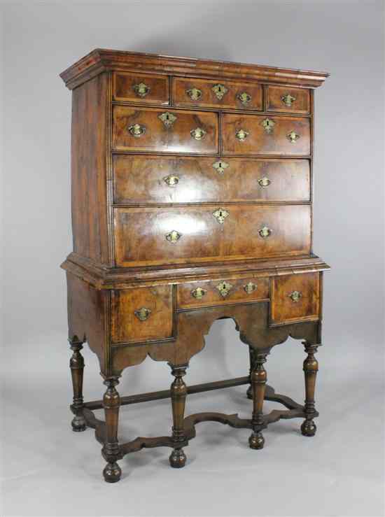 Appraisal: An early th century walnut and herringbone inlaid chest on