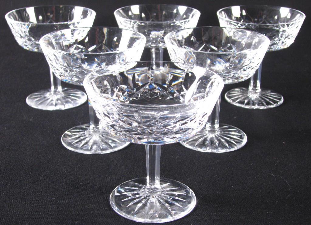 Appraisal: Set of Waterford 'Lismore' Crystal Champagne Glasses six total in