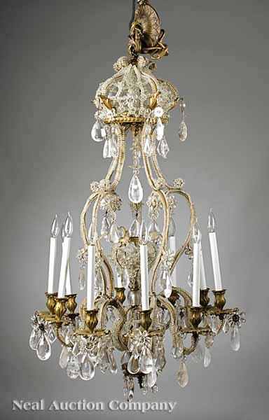 Appraisal: A Good Gilt Metal Ten-Light Chandelier in the Louis XVI