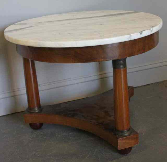 Appraisal: Empire Style Marble Top Coffee Table From a Larchmont NY