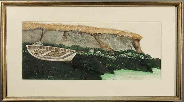 Appraisal: Sculthorpe Peter American - watercolor painting of a rowboat on