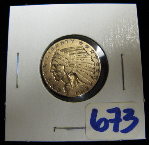 Appraisal: U S FIVE DOLLAR GOLD COIN Indian head variety -S