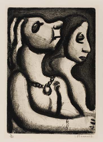 Appraisal: GEORGES ROUAULT Les deux matrones Etching and aquatint x mm