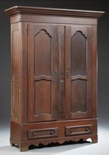 Appraisal: American Victorian Carved Walnut Armoire late t American Victorian Carved