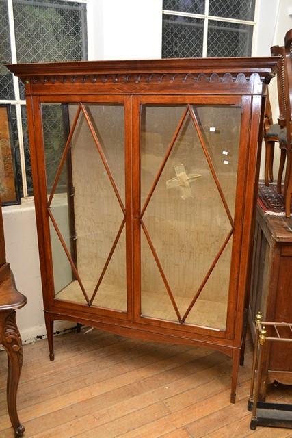 Appraisal: A REGENCY STYLE GLAZE DISPLAY CABINET WITH GLASS SHELVES A