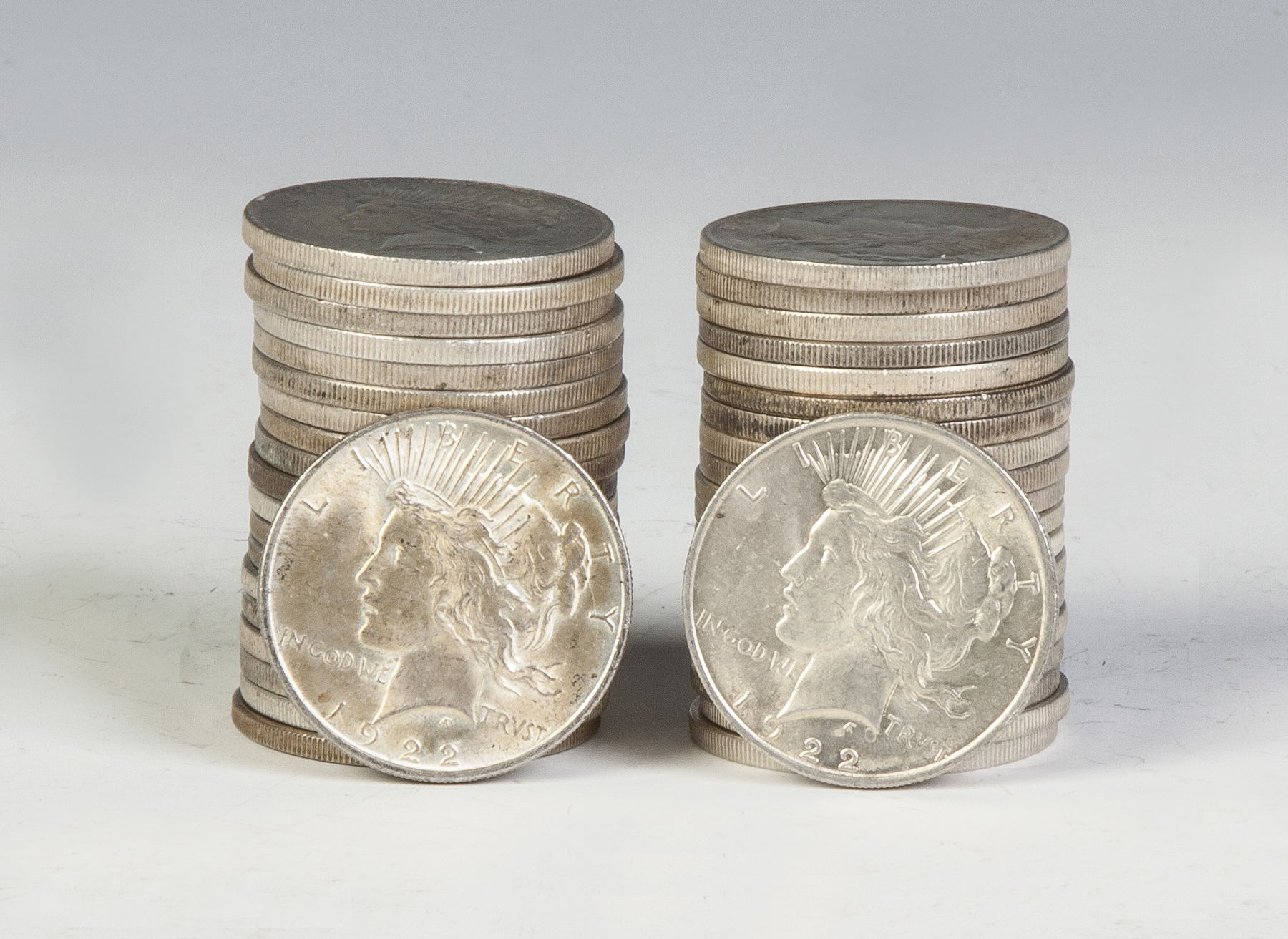 Appraisal: Forty 's Peace Silver Dollars