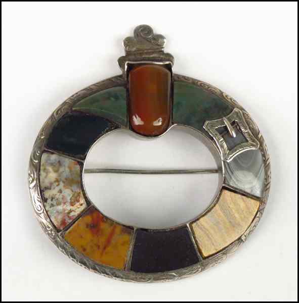 Appraisal: SCOTTISH AGATE AND JASPER BROOCH Condition No Specific Condition Recorded