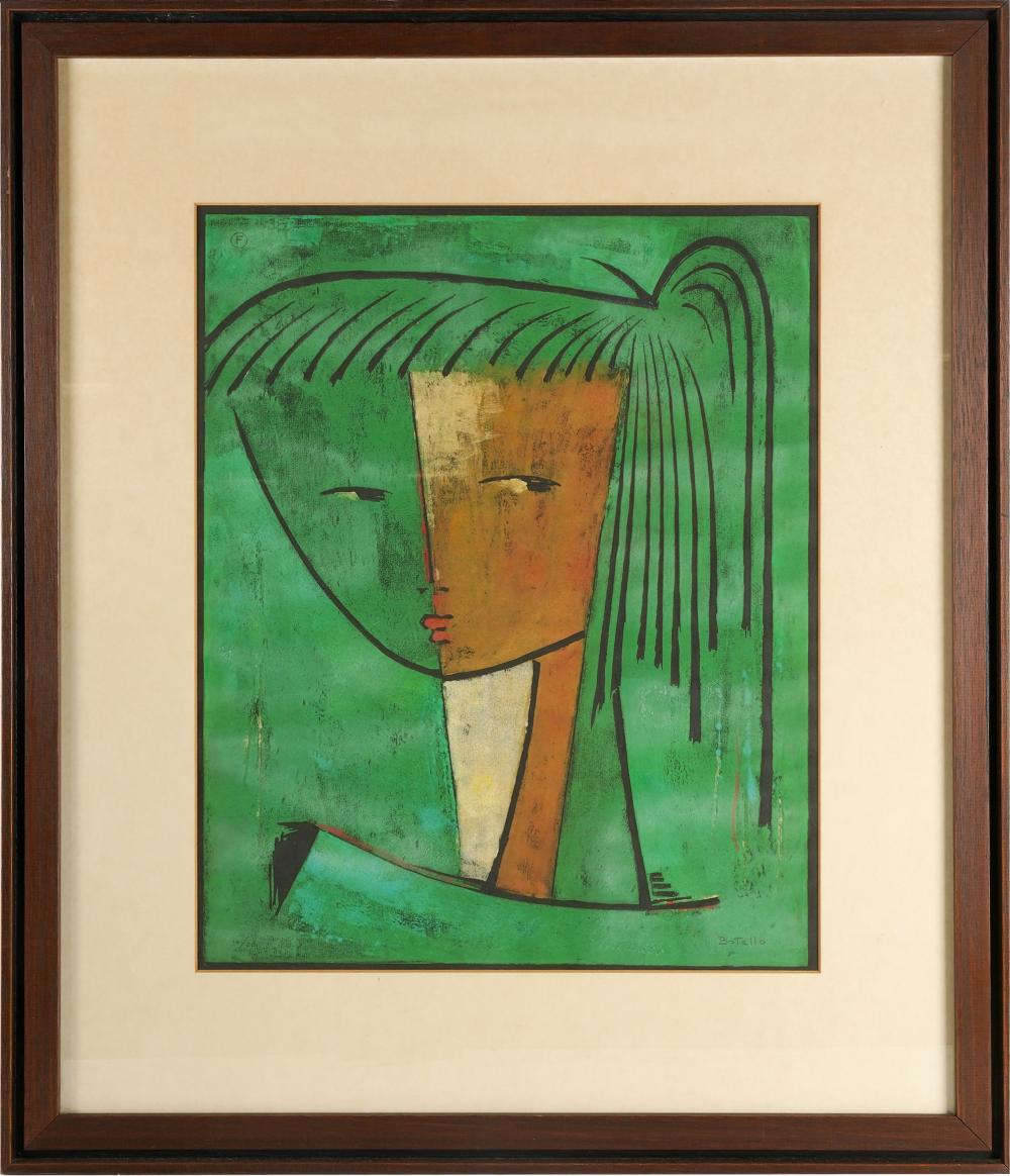 Appraisal: ANGEL BOTELLO - UNTITLEDlithograph in color signed lower right numbered