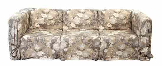 Appraisal: A Contemporary Upholstered Sofa of typical form Height x width