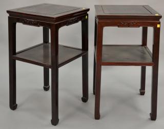 Appraisal: Pair of Chinese hardwood stands ht in top x Pair