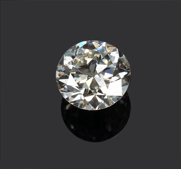 Appraisal: An unmounted diamond the old European-cut diamond weighing carats