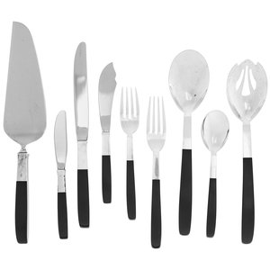 Appraisal: An American Silver and Nylon Flatware Service Lunt Silversmiths Greenfield