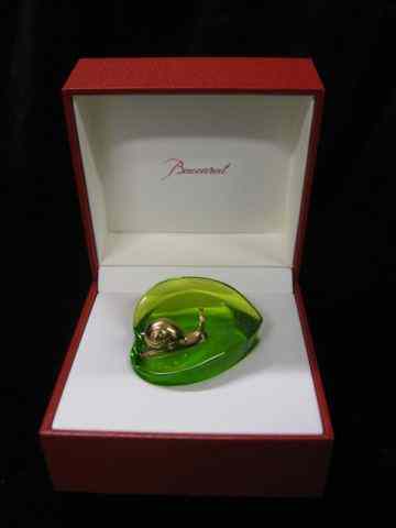 Appraisal: Baccarat Figural Paperweight golden snail crawling on a heart shape