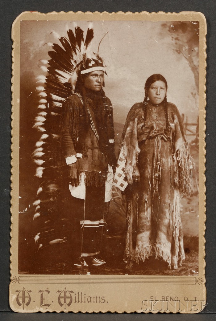 Appraisal: Cabinet Card of Southern Plains Couple by W E Williams