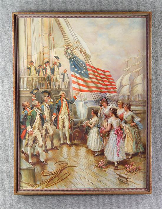 Appraisal: Moran Edward Percy - Oil on canvas of Washington with