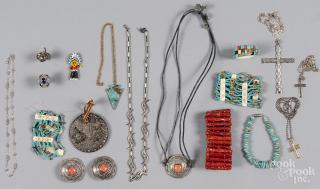 Appraisal: Assorted Southwestern Native American and Mexican jewelry to include silver