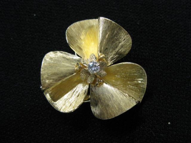 Appraisal: Cartier Diamond Brooch carat in dress clip style k yellow