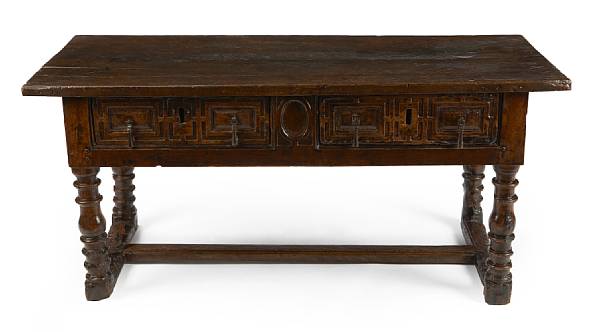 Appraisal: A Spanish Baroque walnut table late th century The rectangular