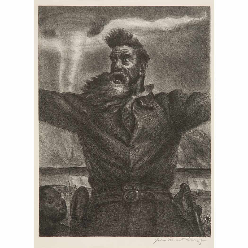 Appraisal: John Steuart Curry - JOHN BROWN COLE Lithograph signed in