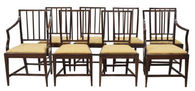 Appraisal: lot of English Sheraton style dining chairs th c having