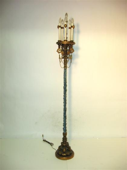 Appraisal: French gilt metal floor lamp th Century H in