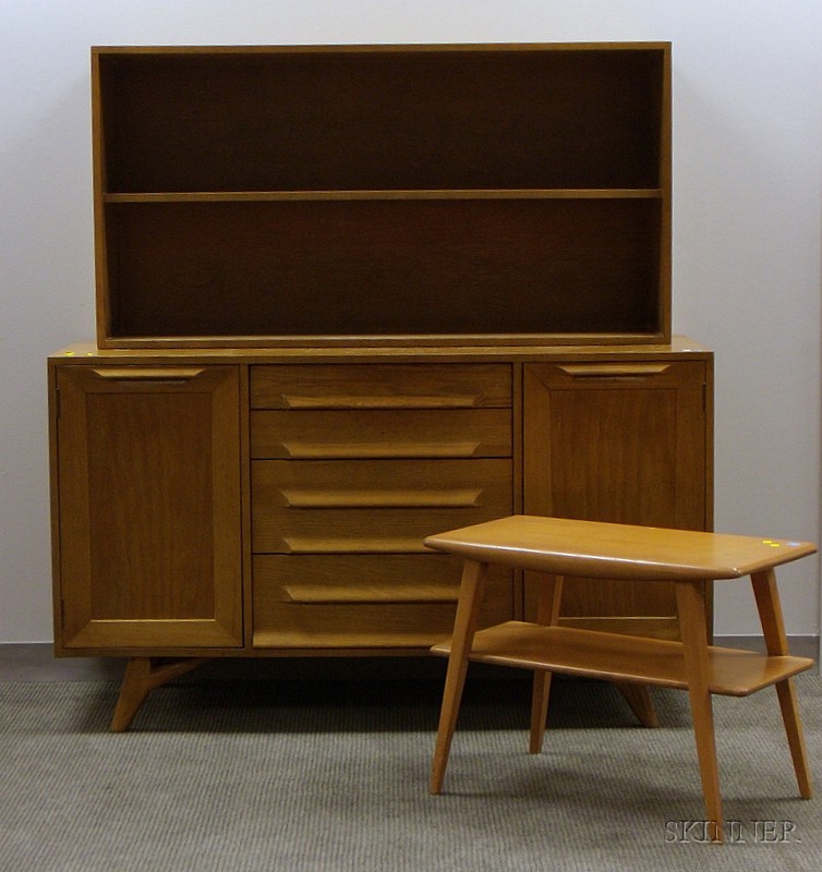 Appraisal: Jamestown Lounge Co Mid-century Modern Oak Two-Part Dining Breakfront and