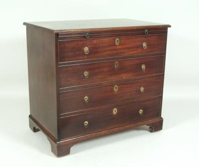 Appraisal: A GEORGE III MAHOGANY SECRETAIRE CHEST th century the moulded