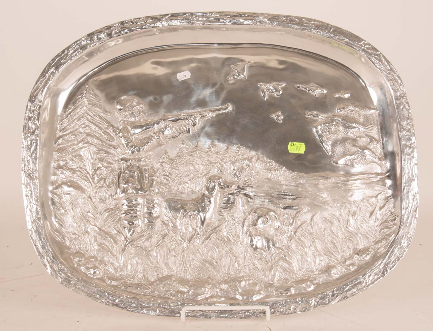 Appraisal: a Signed pewter platter