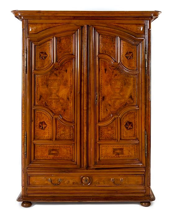 Appraisal: A French Provincial Marquetry Armoire Height x width x depth