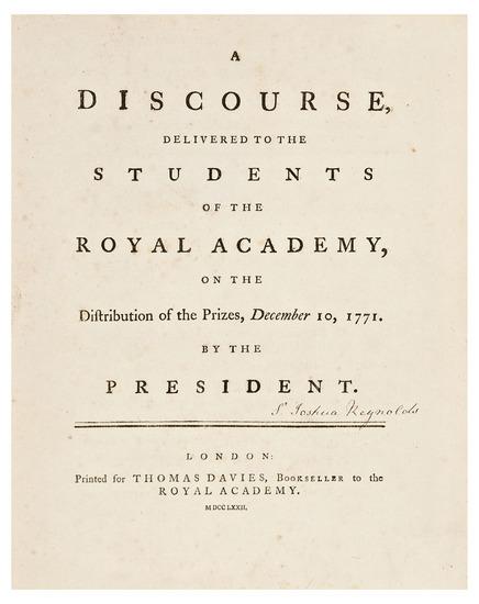 Appraisal: REYNOLDS Sir Joshua - A Discourse delivered to the students