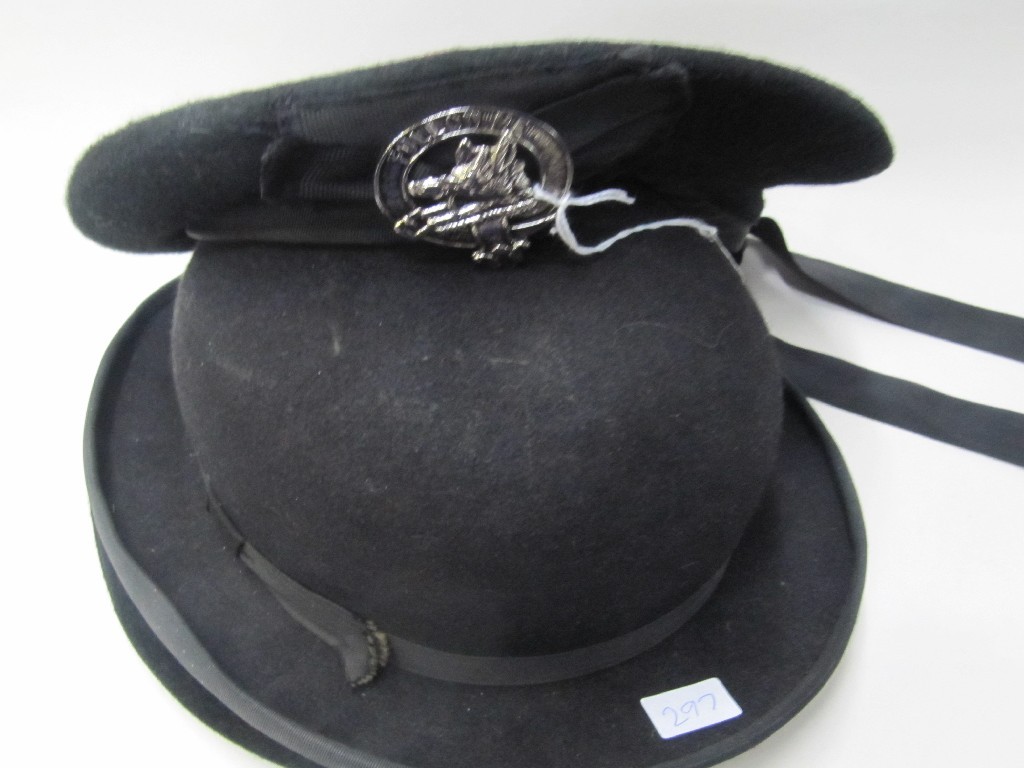 Appraisal: Lot comprising Scottish bonnet bowler and a soft hat