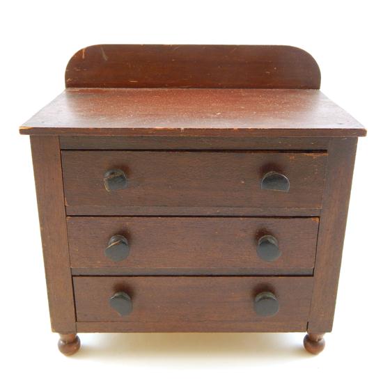 Appraisal: Late th C probably Connecticut miniature dresser chest pine with