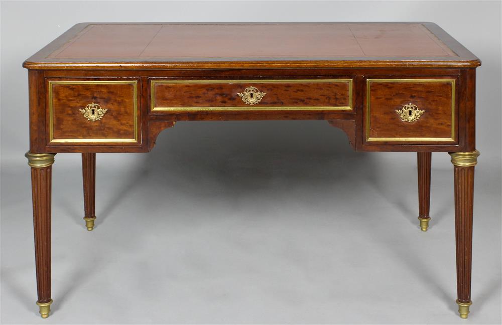 Appraisal: NAPOLEON III WRITING DESK WITH GILT MOUNTS the rectangular top