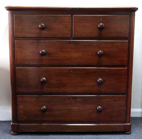 Appraisal: A Victorian mahogany chest of two short over three long