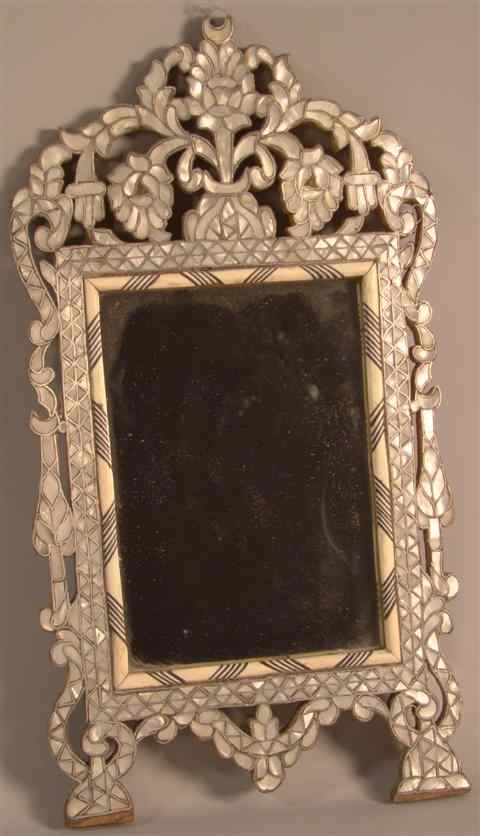 Appraisal: VINTAGE MIDDLE EASTERN MOTHER OF PEARL INLAID MIRROR the rectangular