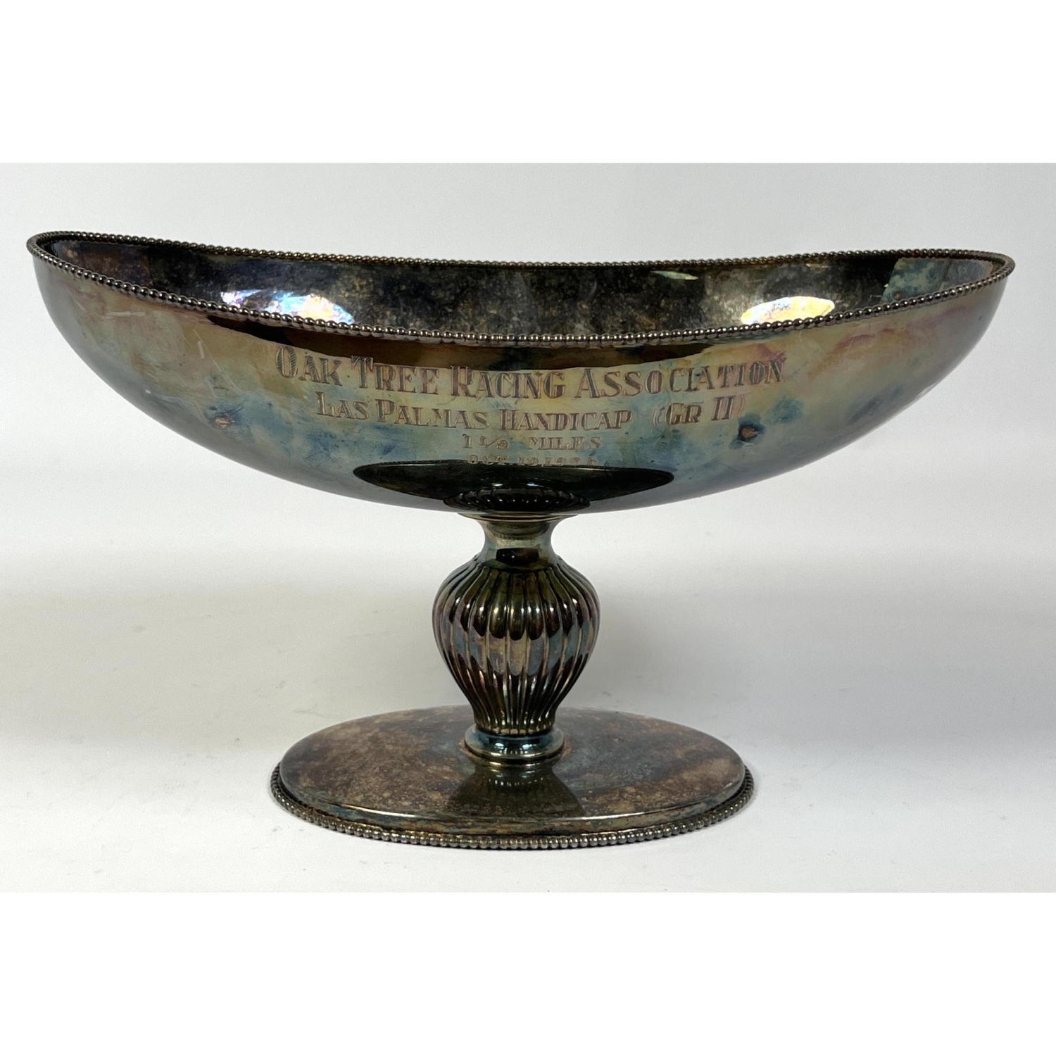 Appraisal: Sterling Compote Trophy Oak Tree Racing Handicap Oct Dimensions H