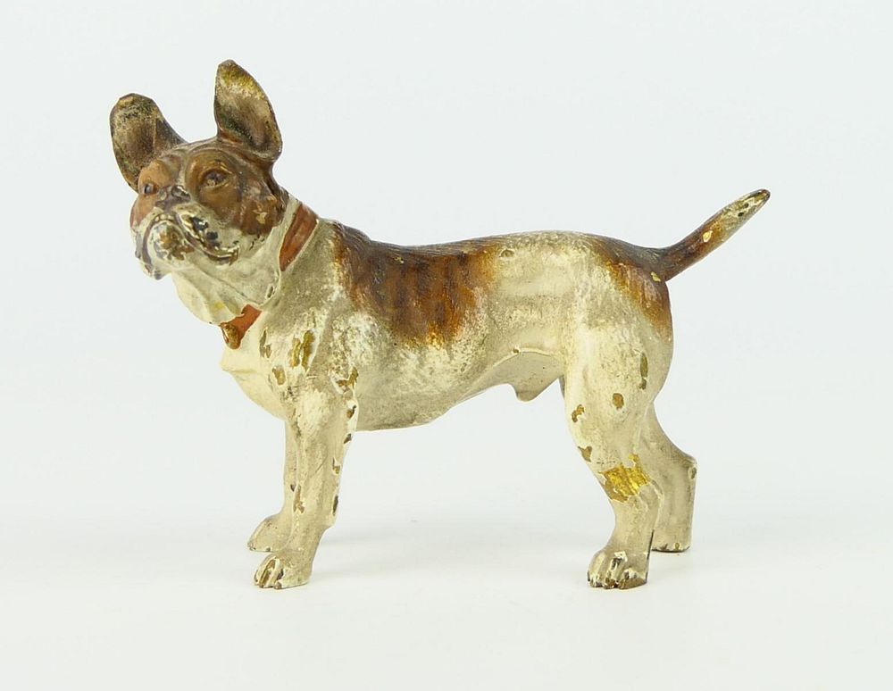 Appraisal: ANTIQUE AUSTRIAN COLD PAINTED BRONZE BULLDOG SCULP Antique Austrian cold