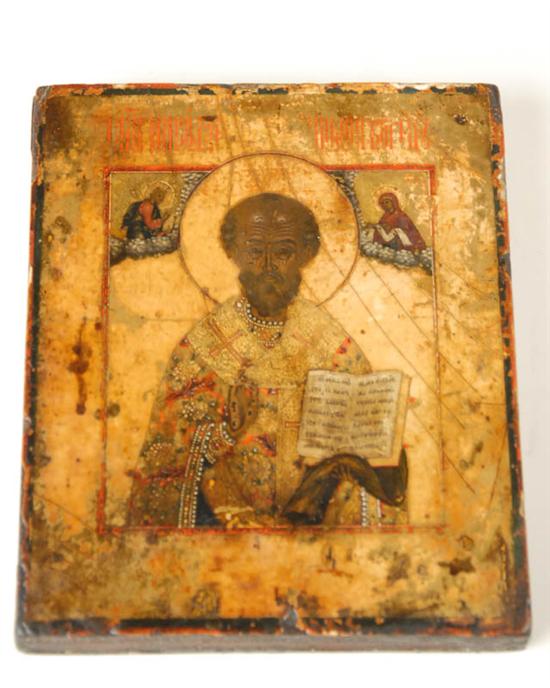 Appraisal: An Early Possibly th C Russian Icon painted and gilt