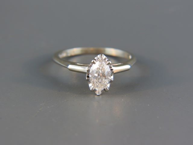 Appraisal: Diamond Ring carat marquise high grade k white gold with