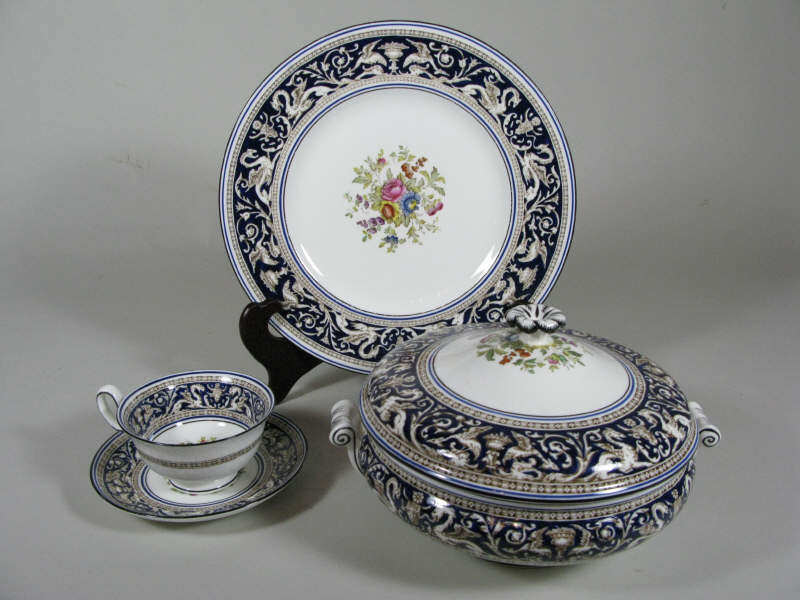 Appraisal: Wedgwood Dinner Service Florentine - Blue pieces including dinner covered