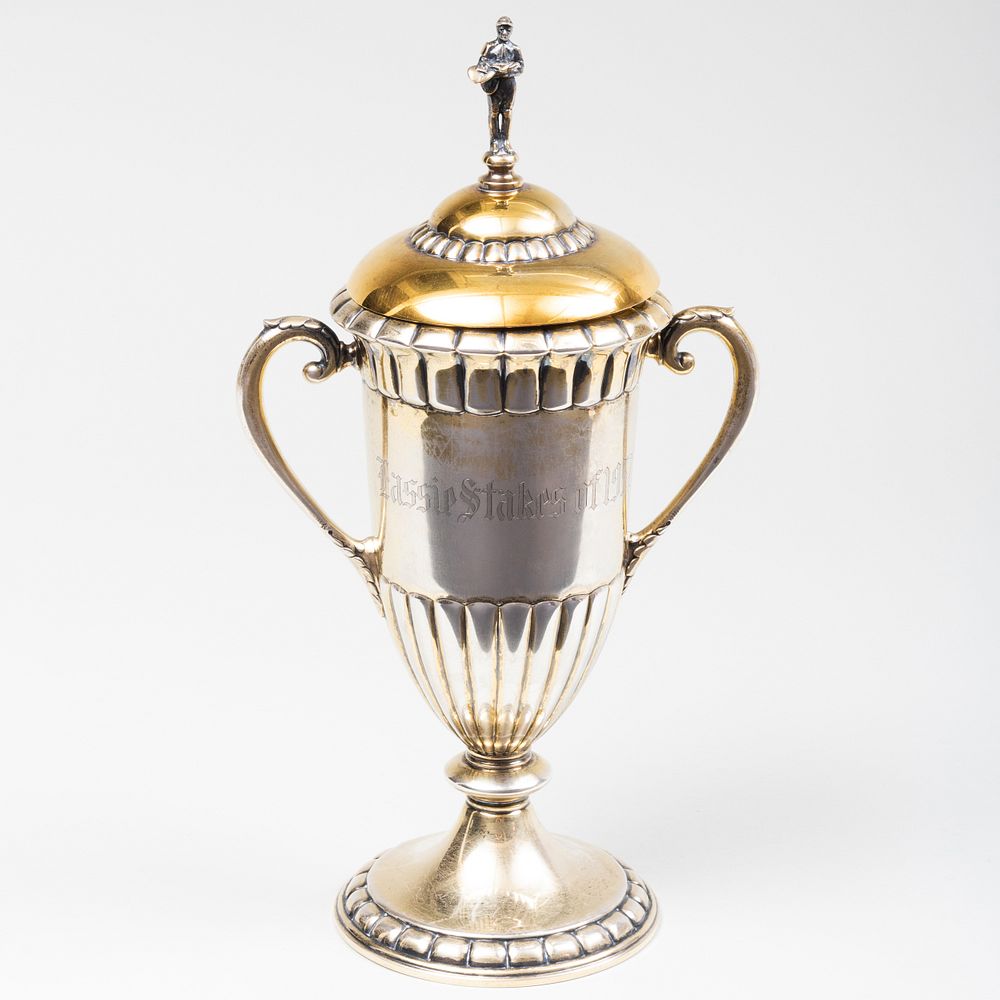 Appraisal: Shreve Co Silver Horse Racing Trophy Marked 'Sterling' inscribed 'Arlington