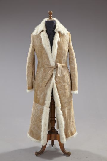 Appraisal: Gucci Pale Beige Suede Lady's Coat with a shearling lining