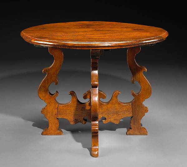 Appraisal: An Italian Baroque walnut center table late th century with