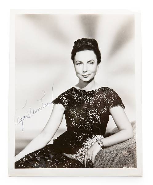 Appraisal: An Agnes Moorehead signed black and white photograph circa A