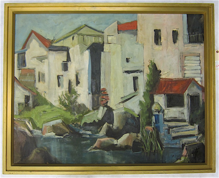 Appraisal: JOE FLOREN OIL ON CANVAS Washington th century Village with