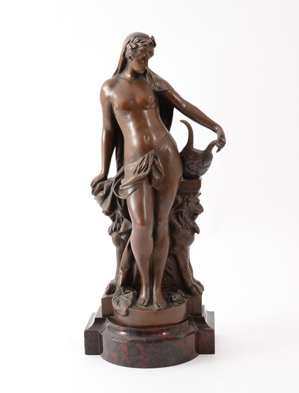 Appraisal: H GLADENBECK SOHN NUDE FEMALE BRONZE SCULPTURE Depicts a Young